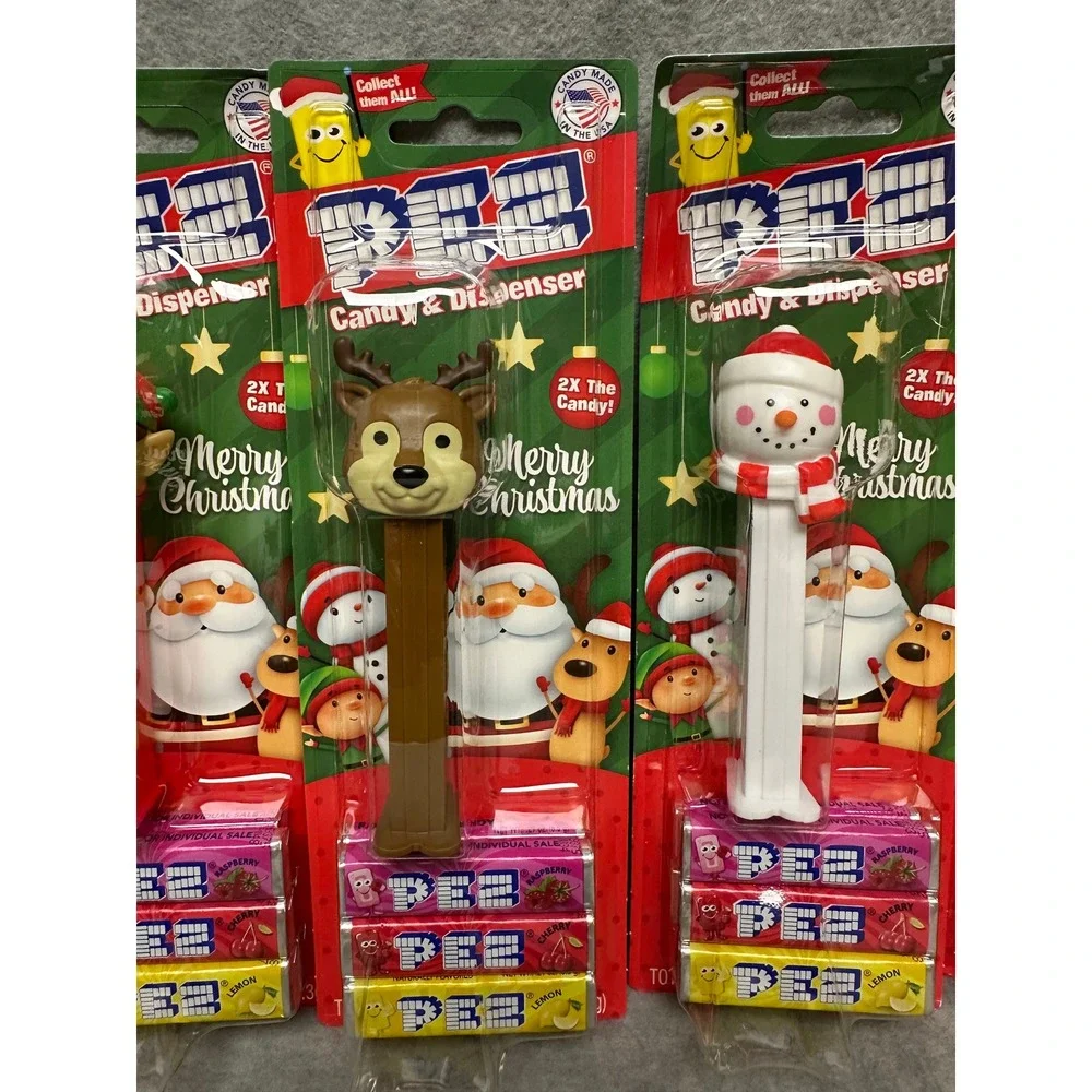 PEZ Candy Christmas Dispensers with Candy 4 Sets Elf Reindeer Snowman‎ Santa